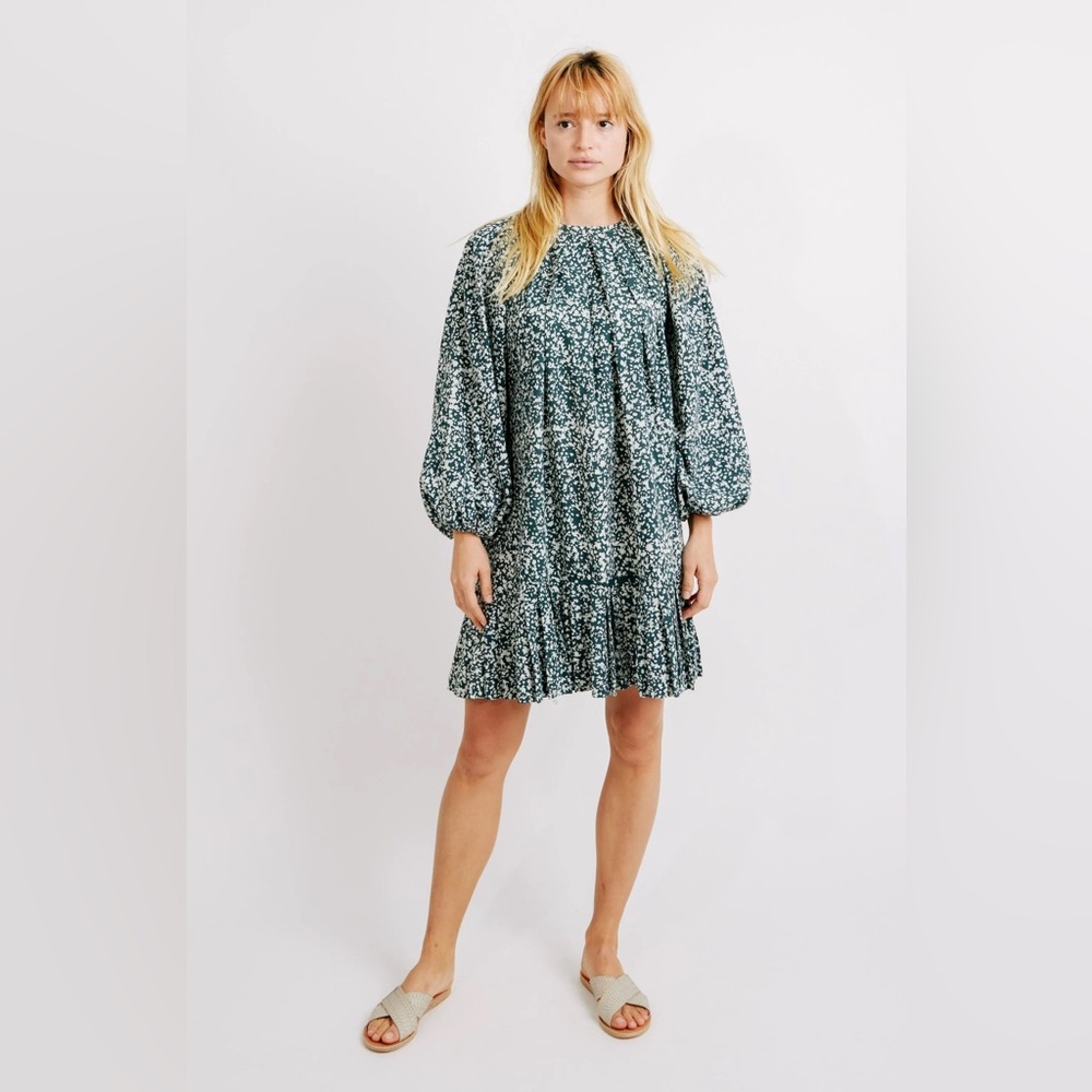 MIRTH Somerset Drop Waist Dress in Forest